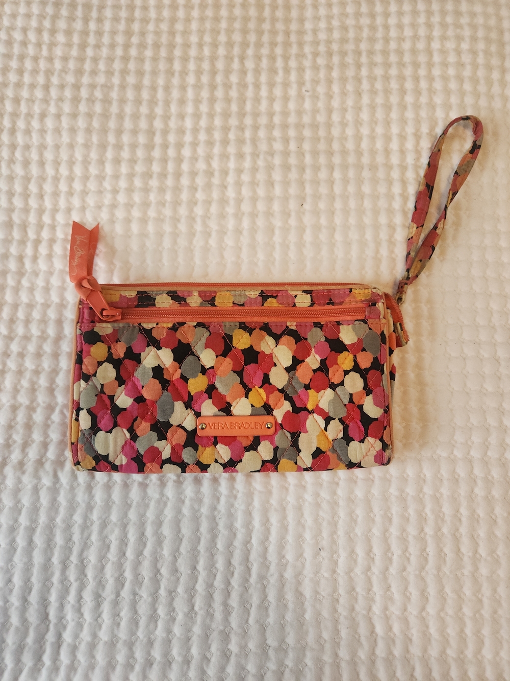 Vera Bradley Coral Multi Dot Wristlet
